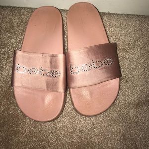 Satin/Rose Pink/ BeBe slides